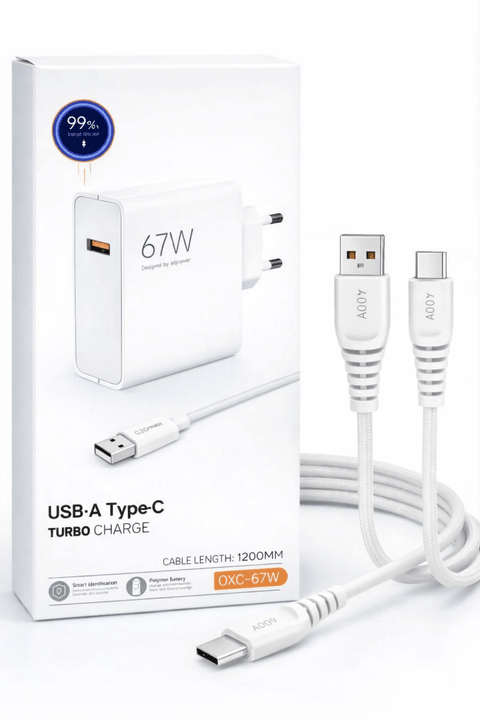 67 watt hızlı şarj aleti ve kablosu ürünü - Şarj Aleti kategorisi | Tekno Muaz