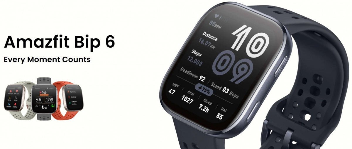 Amazfit Bip 6, AMOLED ekran, Bluetooth arama ve 14 güne kadar pil ömrü ile tanıtıldı.