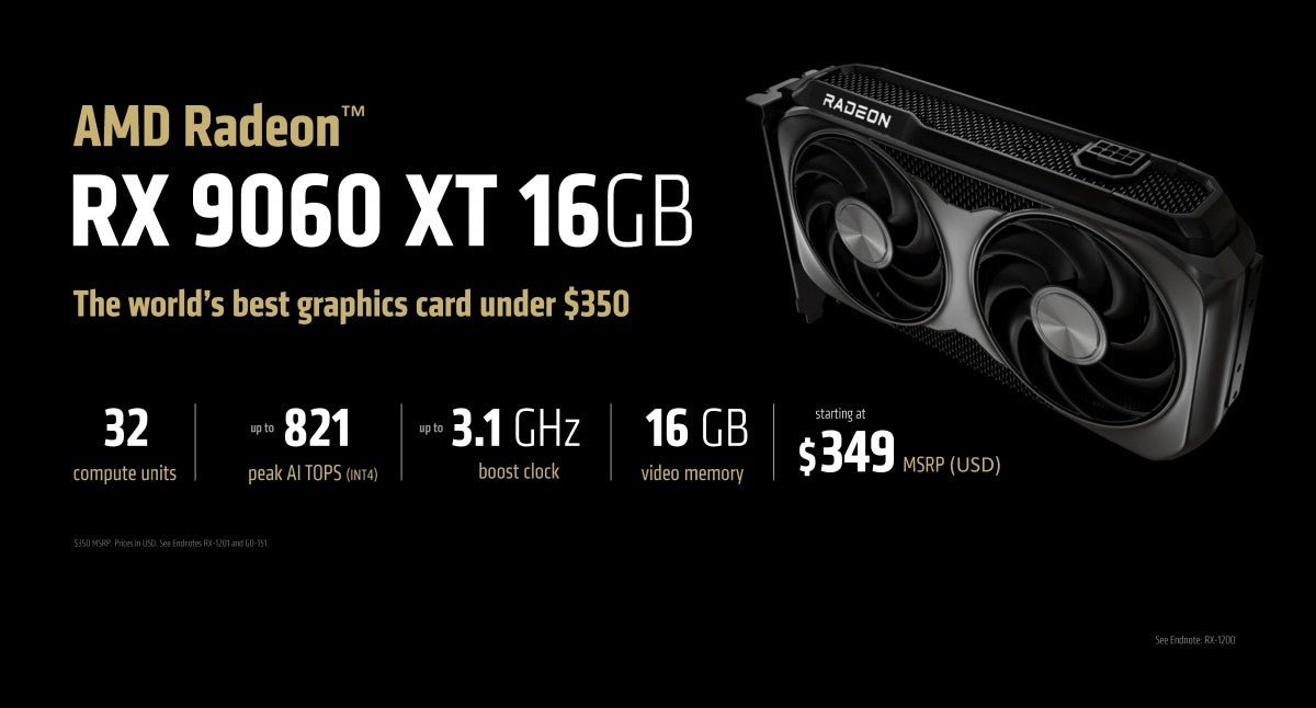AMD Radeon RX 9060 XT tanıtıldı: 8GB VRAM için 300 dolar, 16GB için 350 dolar