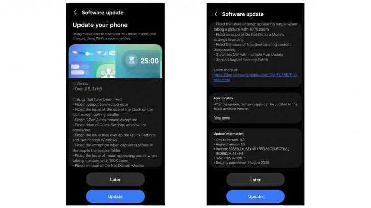 Durağan One UI 8 çok yakında, Galaxy S25 serisi beşinci güncellemesini alıyor