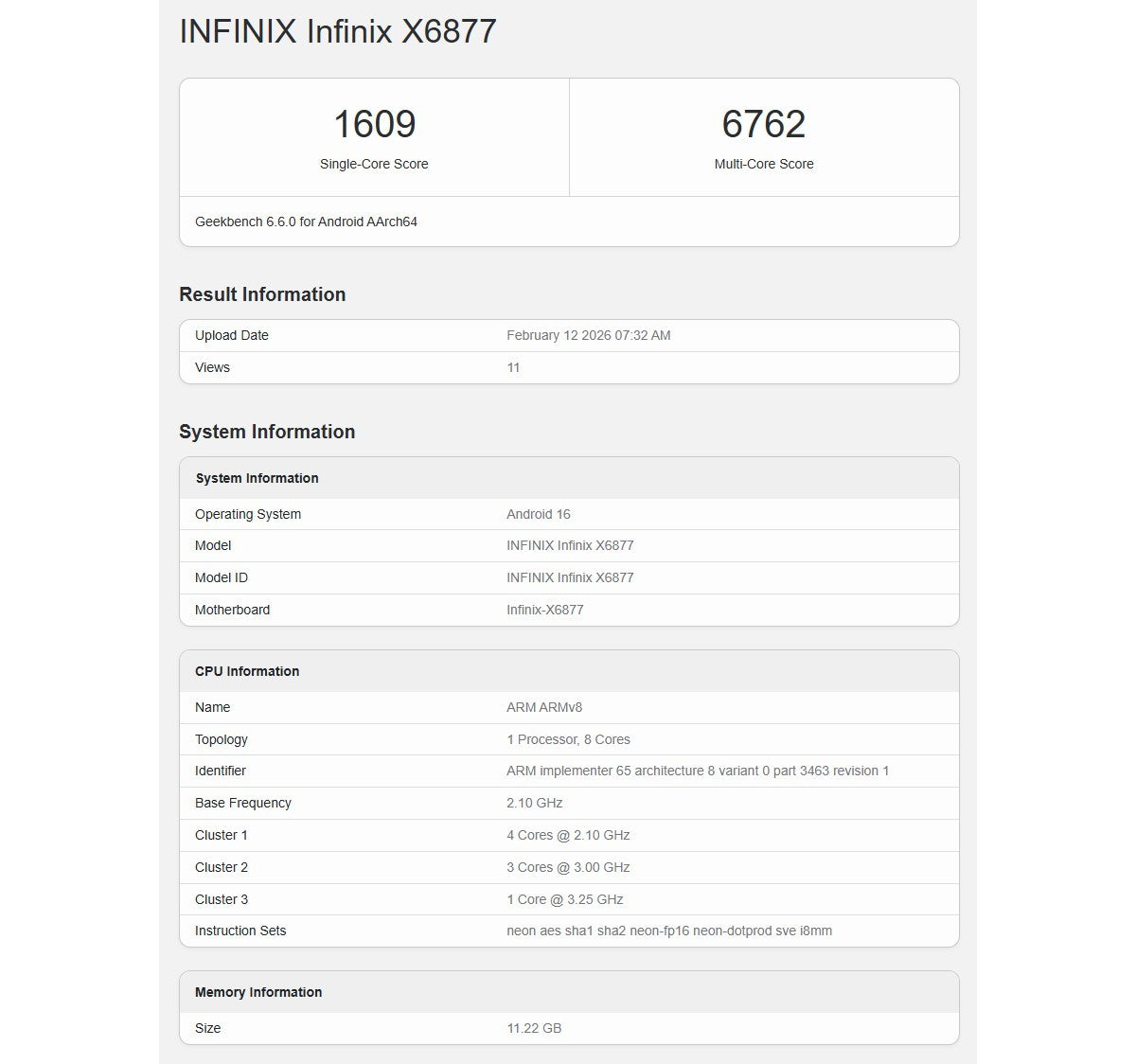Infinix Note 60 Ultra da Geekbench'i çalıştırıyor, işte başı çeken yonga seti