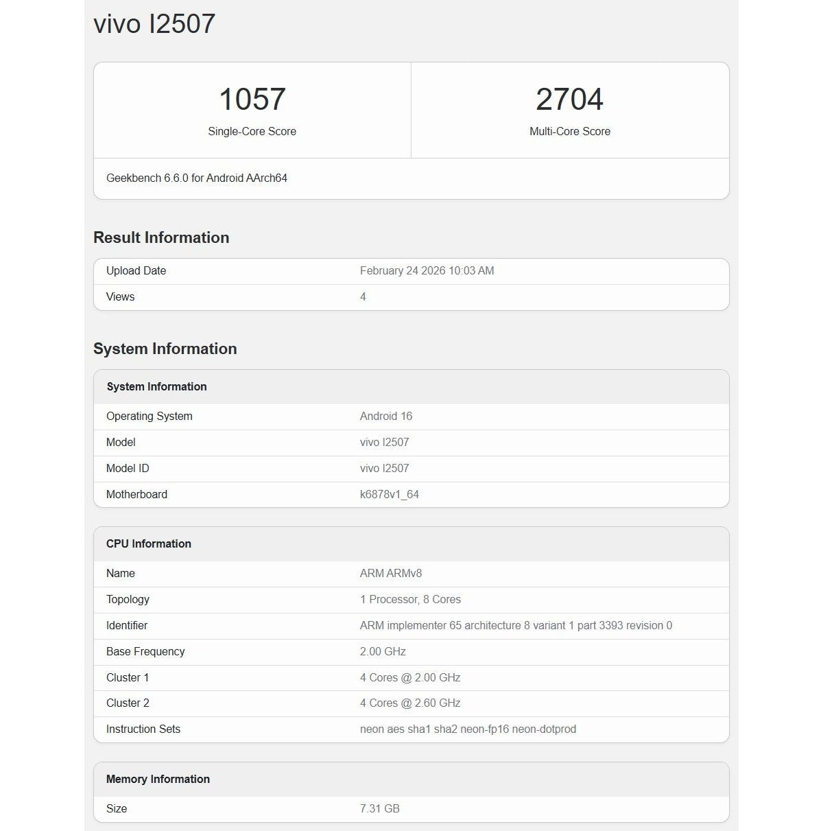 iQOO Z11x, gücünü MediaTek yongasından alan Geekbench'te çalışıyor