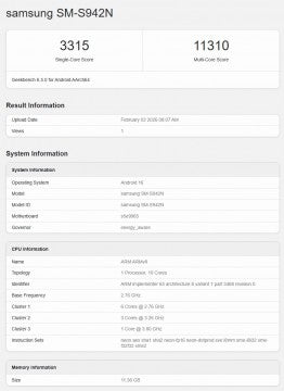 Koreli Galaxy S26, Exynos 2600 ile Geekbench'te çalışıyor