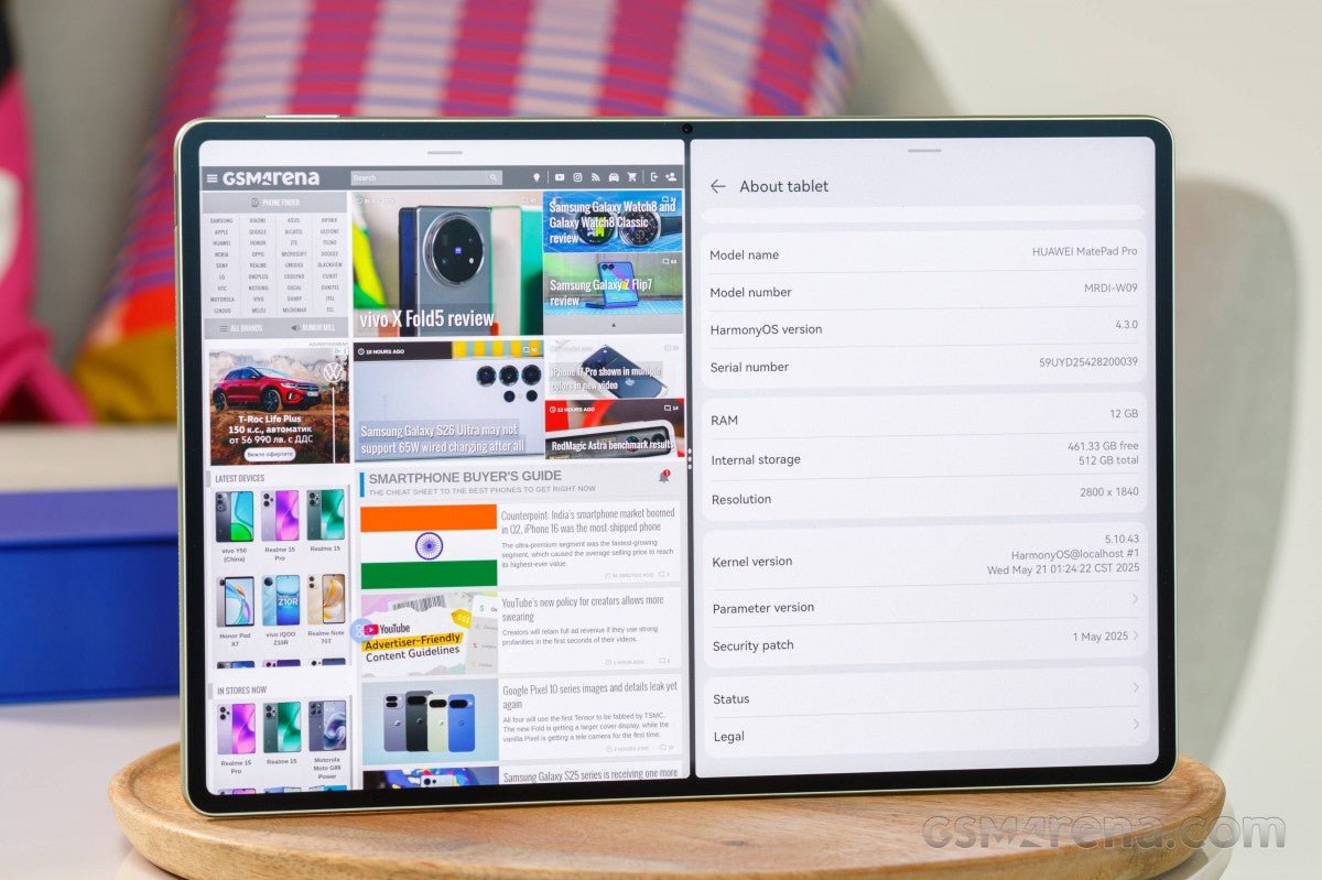 Huawei MatePad Pro 12.2 (2025) benchmark sonuçları ve pil testleri