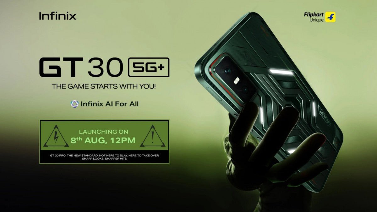 Infinix GT 30 5G+'nin ana özellikleri ve renkleri Flipkart tarafından açıklandı