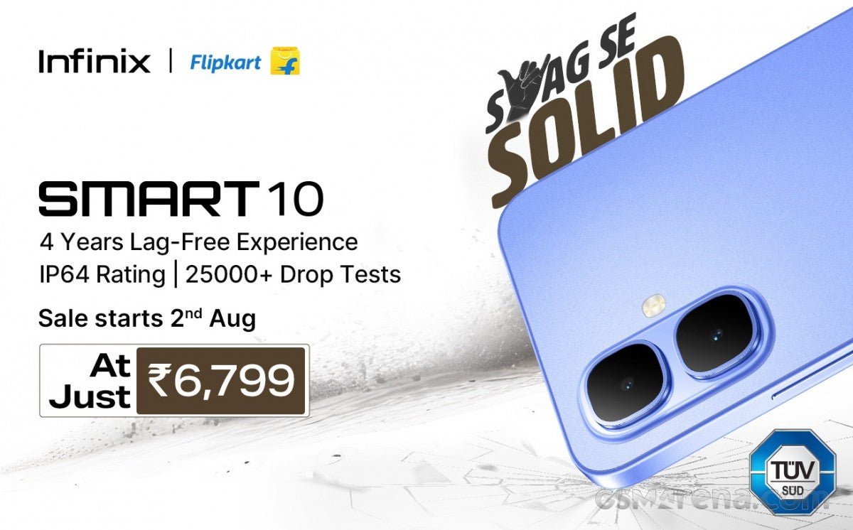 Infinix Smart 10 Hindistan'da piyasaya sürüldü