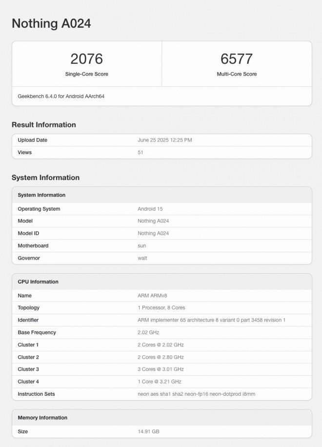 Lansman öncesi Geekbench'te Nothing Phone (3) keşfedildi