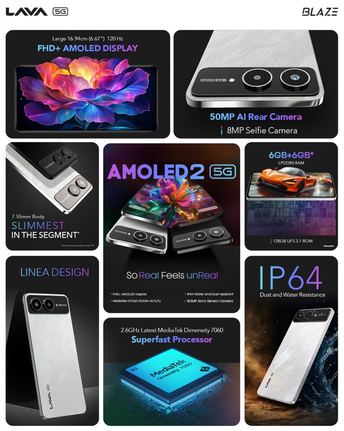 Lava Blaze AMOLED 2, ince tasarımı ve MediaTek Dimensity 7060 yongası ile piyasaya sürüldü. 

(Note: "SoC" is translated as "yonga" in Turkish.)