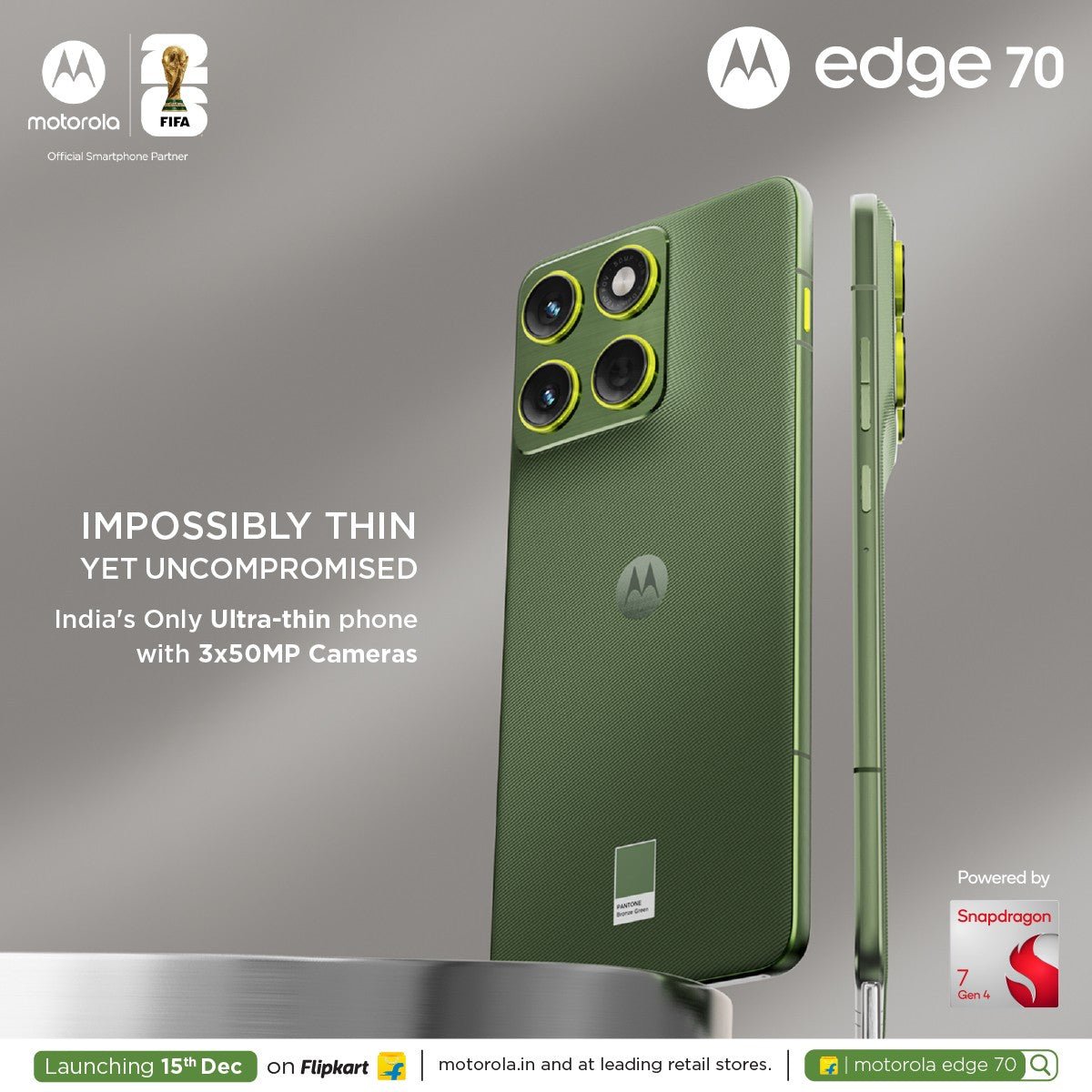 Motorola Edge 70, 15 Aralık'ta Hindistan'da tanıtılacak