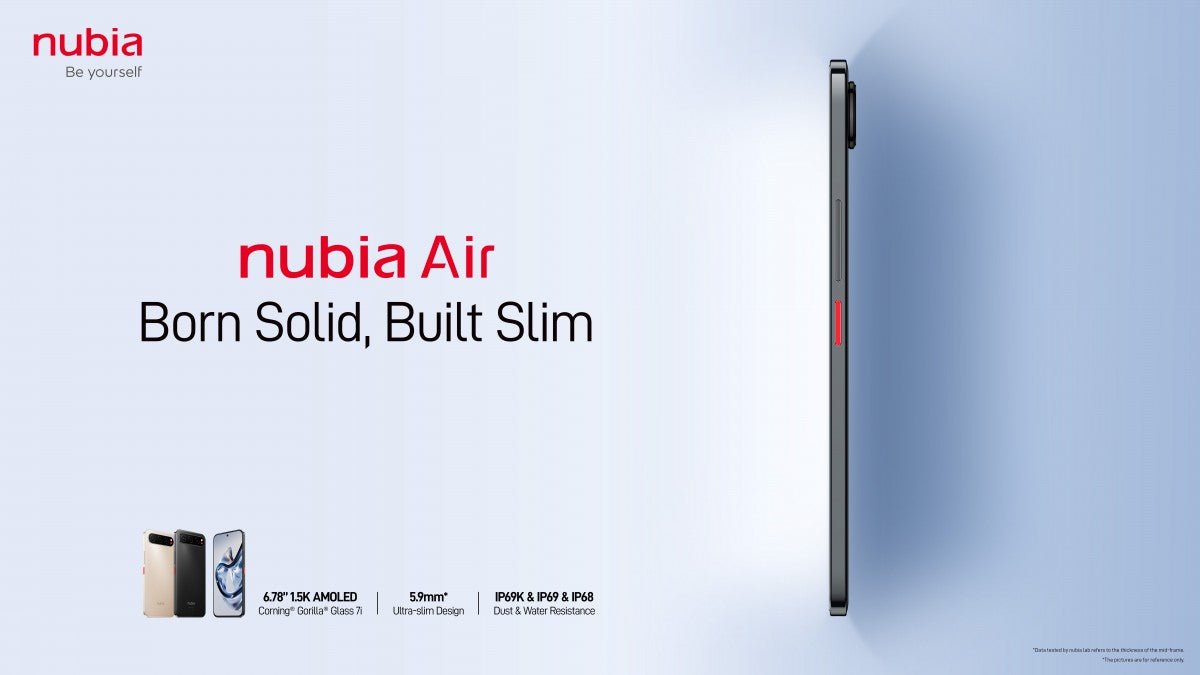 nubia Air, ince ve hafif tasarımıyla IP69K derecelendirmesi ile duyuruldu