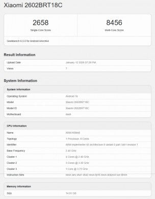 Redmi Turbo 5 Pro, henüz duyurulmamış MediaTek yongası ile Geekbench'te çalışıyor