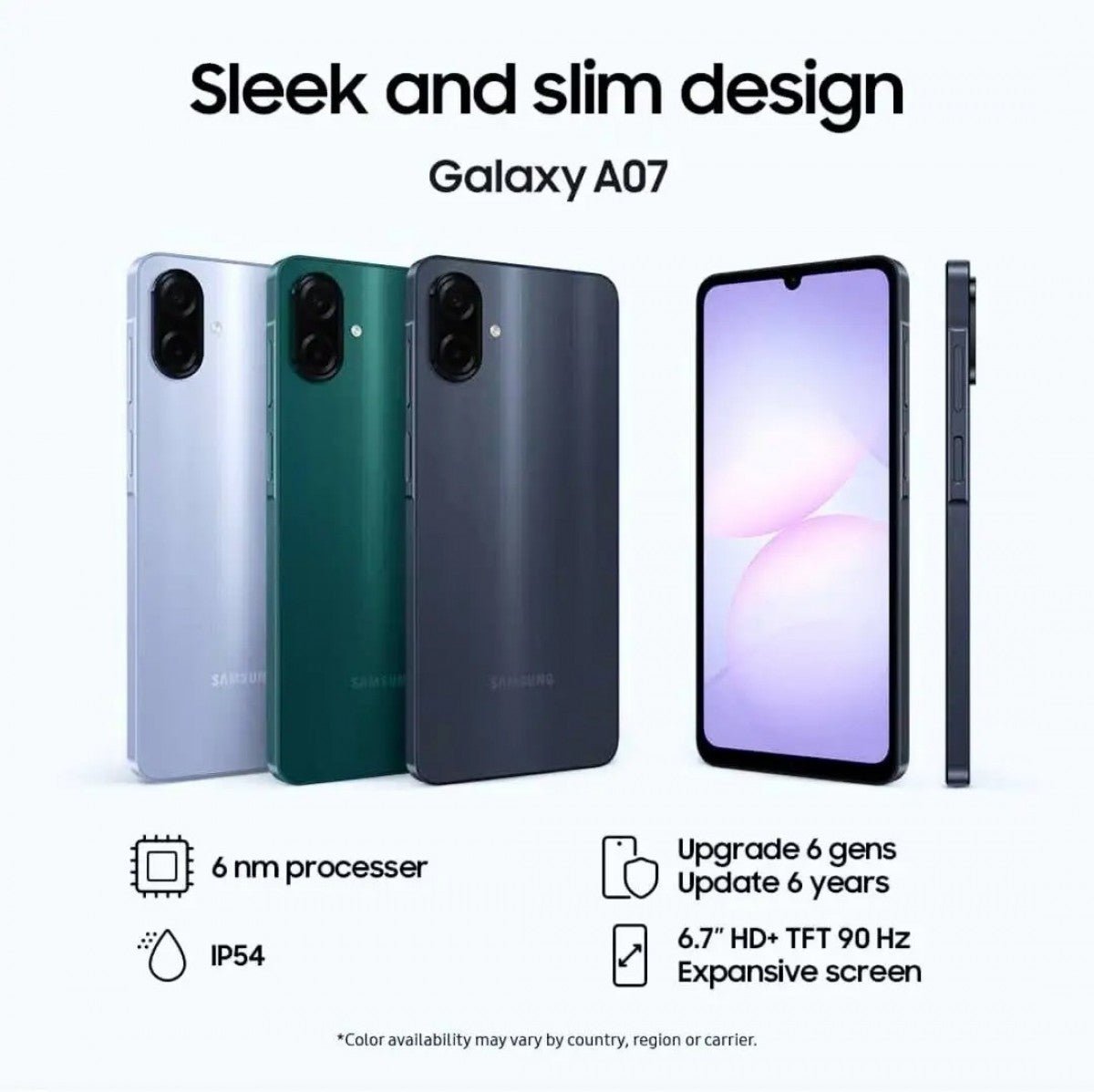 Samsung Galaxy A07 renk seçenekleri ve özellikleri sızdırıldı