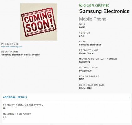 Samsung Galaxy Z Fold7, Qi 2.1 sertifikası alıyor