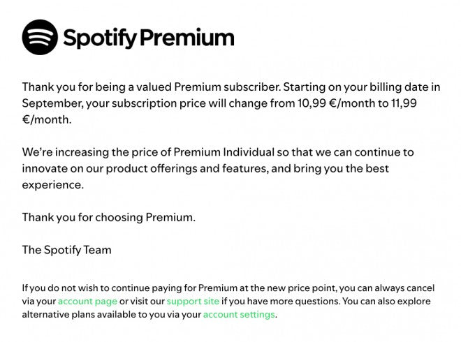 Spotify, Premium aboneleri için en son fiyat artışını duyuruyor