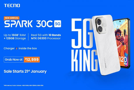"Tekno Spark 30C 5G Hindistan'da Sonunda Satışta: İşte 8GB Modeli!"