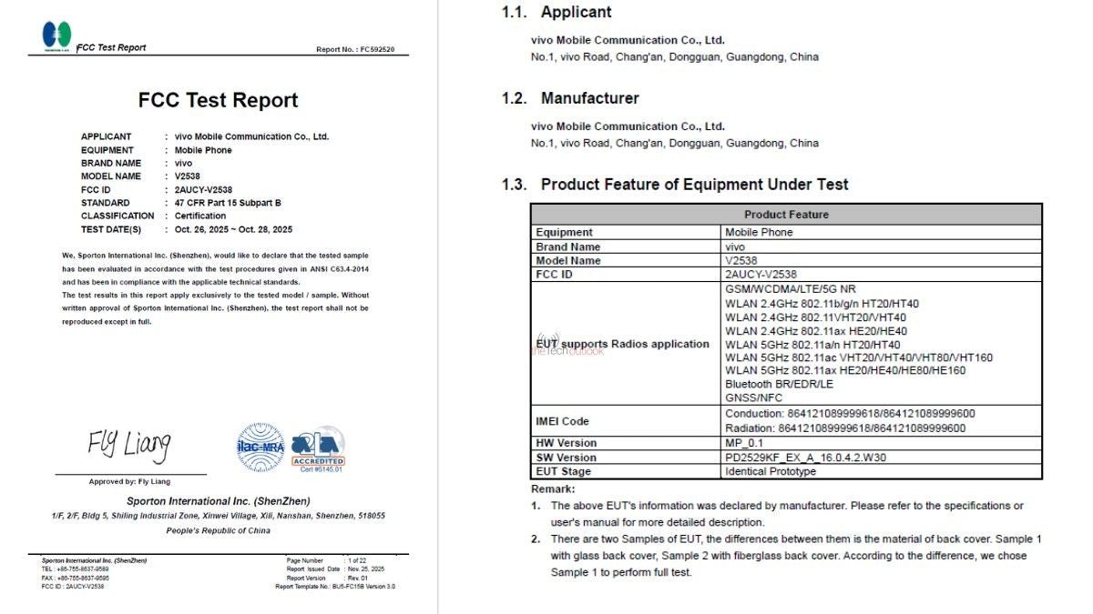 vivo V70'in FCC sertifikası yeni detayları ortaya çıkarıyor